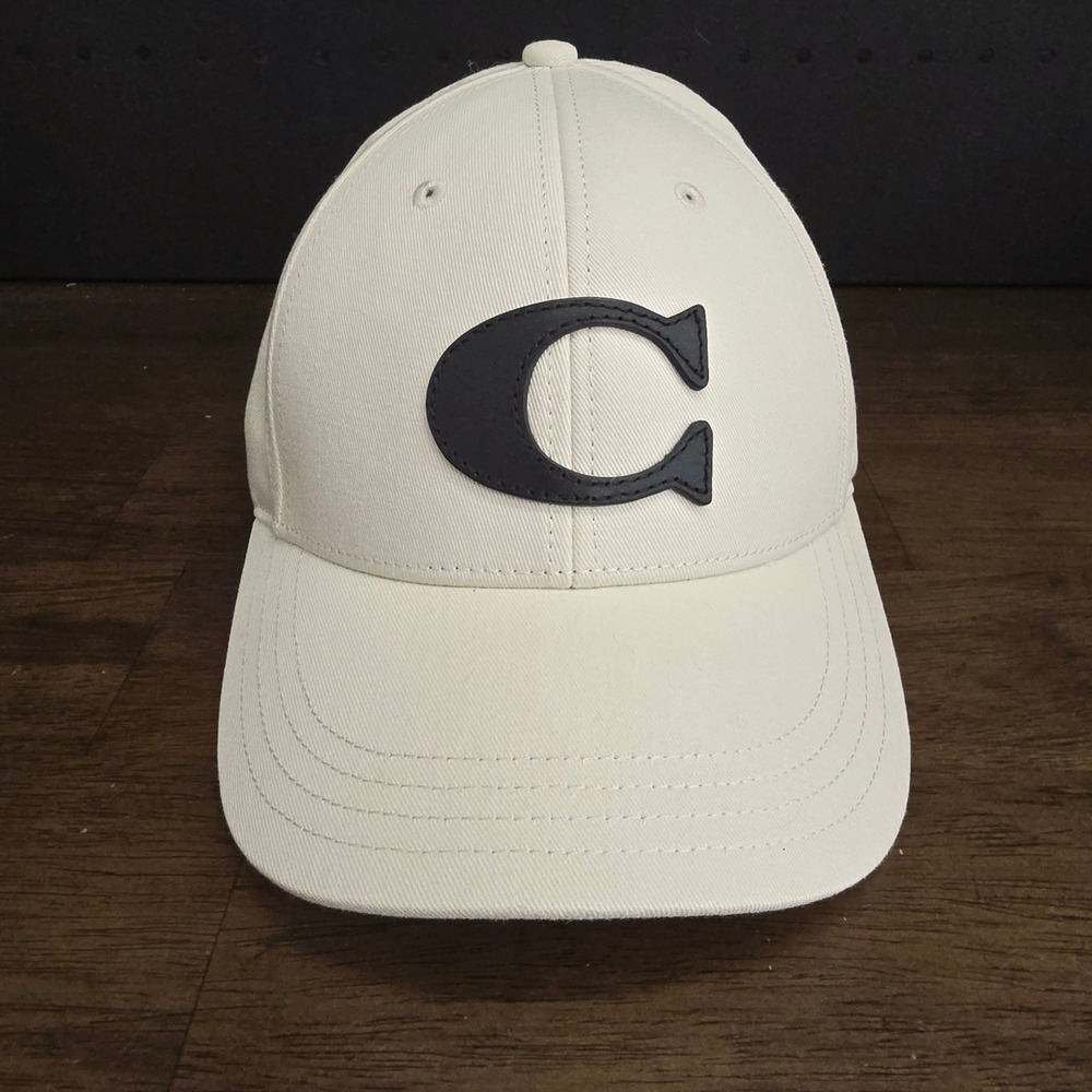 Coach F75703 Varsity C Cap Cotton One Size Chalk Adjustable